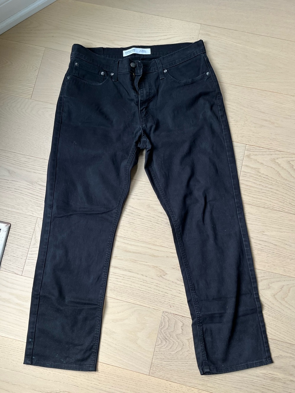 Men's Black Straight Jeans Size 32x30
